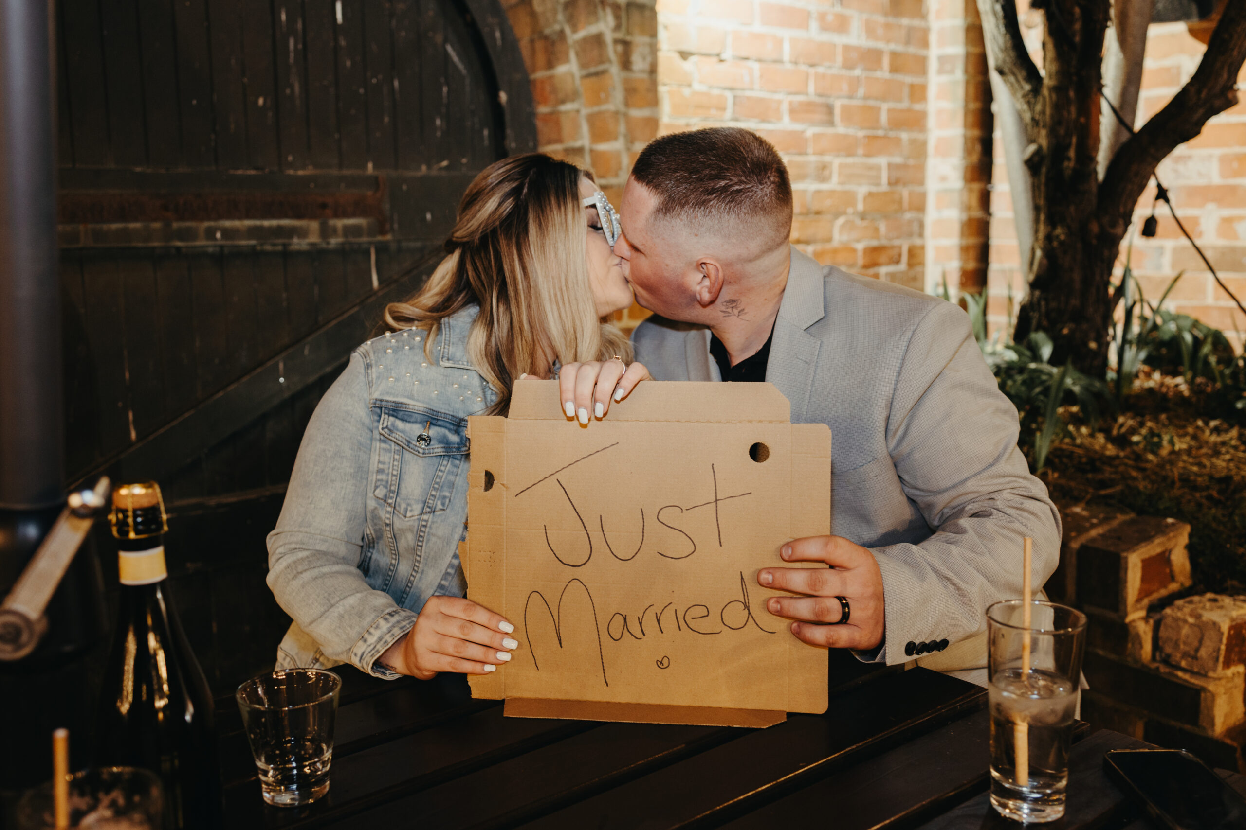 A young modern Bathurst NSW newly wed couple. Fun editorial wedding photography by Meredith Photography at The Church Bar. Hair by Bree Collective, Nails by Joli Nails, Ceremony by Get Hitched with Amanda