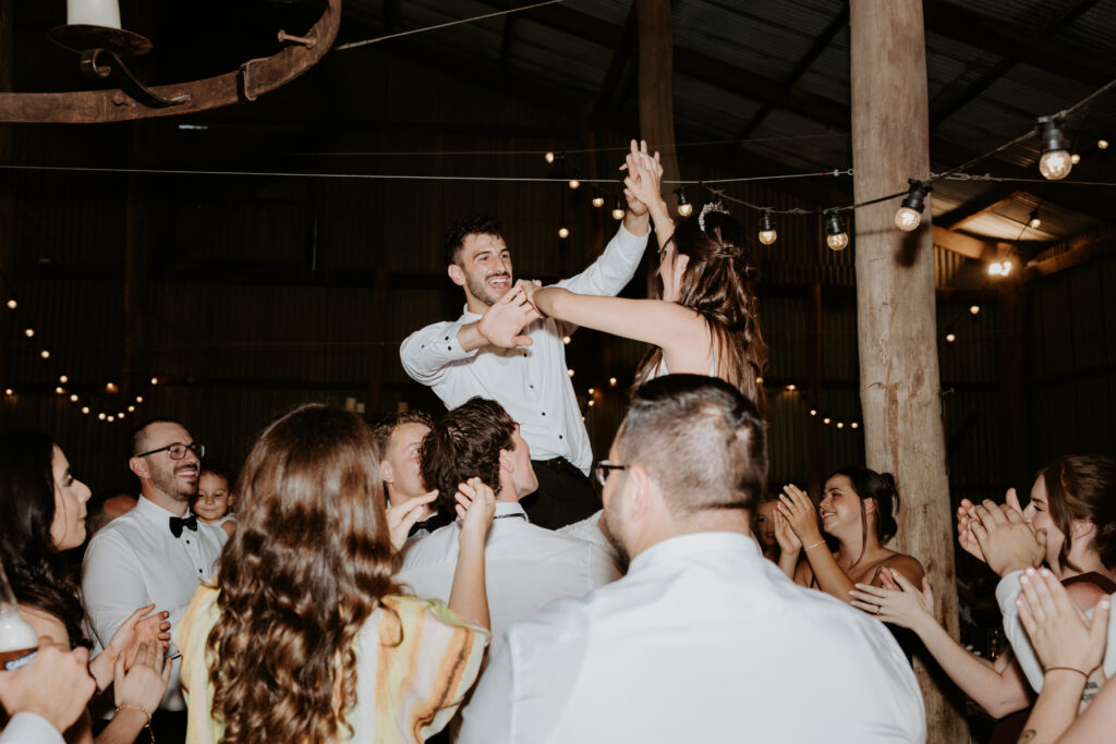 Wedding Couple are picked up on the dancefloor at The Hayshed